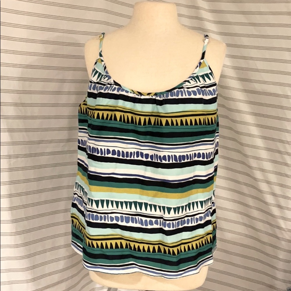 NWT LOFT LINEN CAMI STRAPS JUNGLE TRIBAL XLARGE